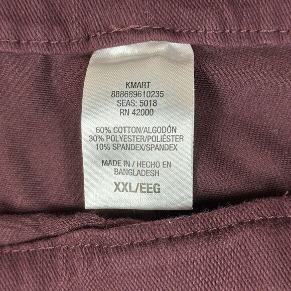 Basic Editions Jeggings Women’s Size XXL Maroon Pants Burgundy  Pull On Stretch - Picture 4 of 16
